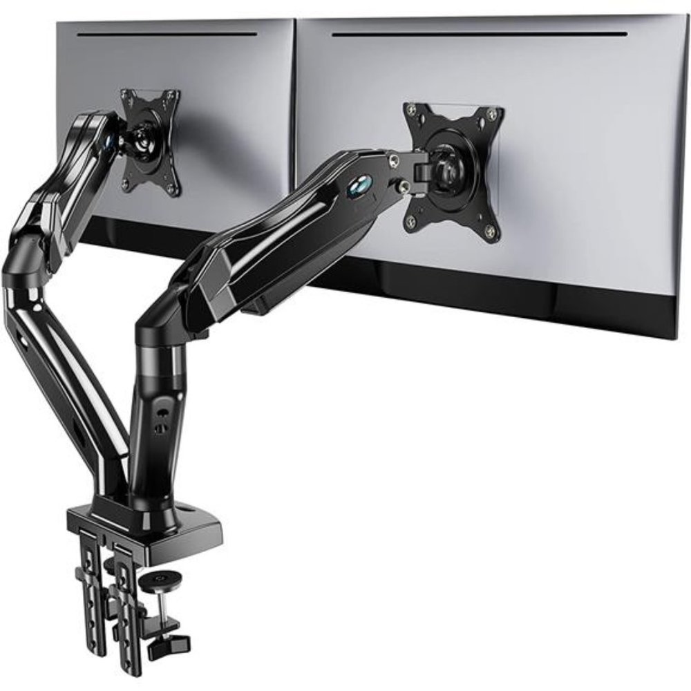 Dual Monitor Stand, Adjustable Spring Monitor Desk Mount, Holds Max 14.3lbs